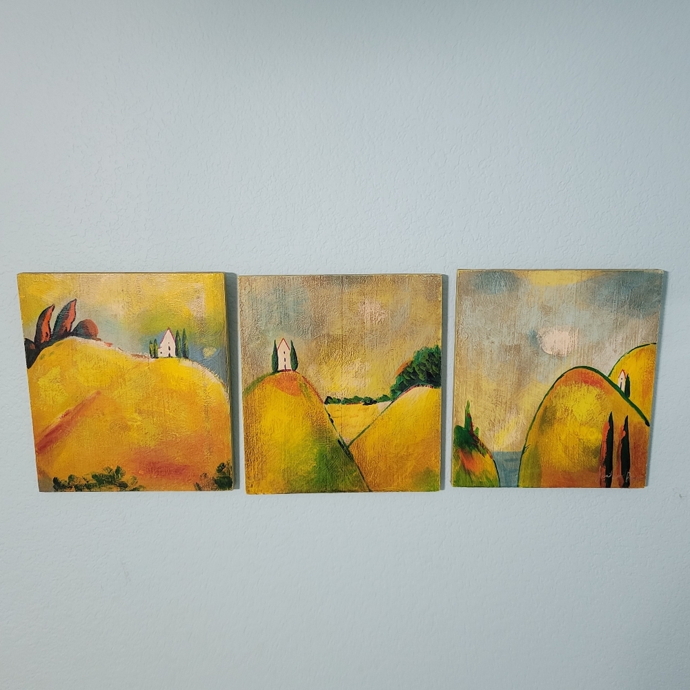 3 Piece Tuscan Paintings Southern Living at Home Janet Beaver Wall Art Decor